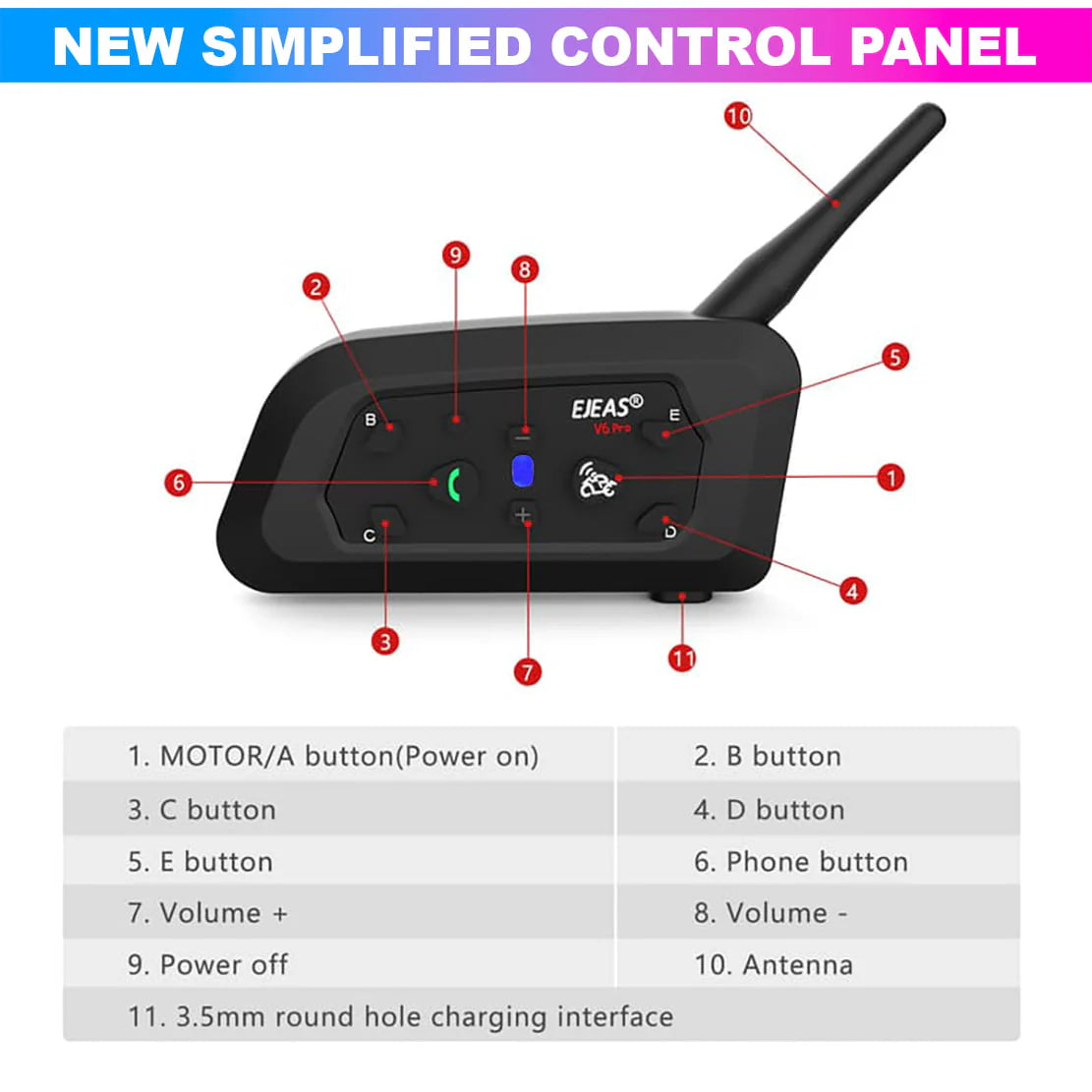 Helmet Intercom V6 Pro - ItZspeed