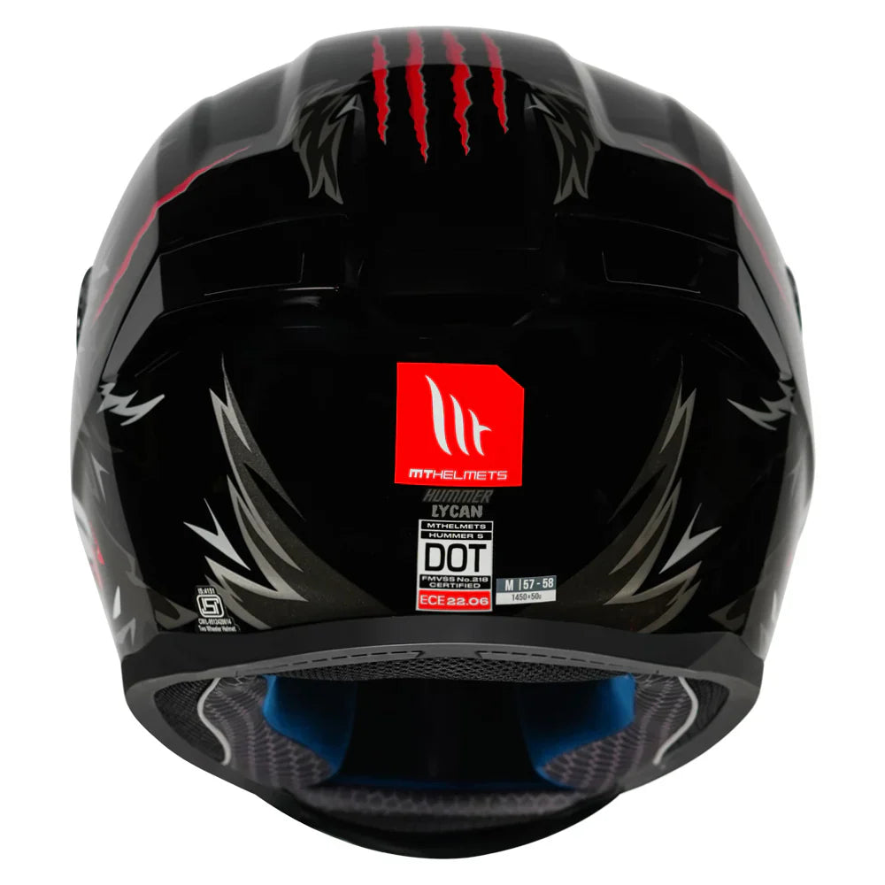 MT Hummer B Lycan Matt Black Helmet - ItZspeed