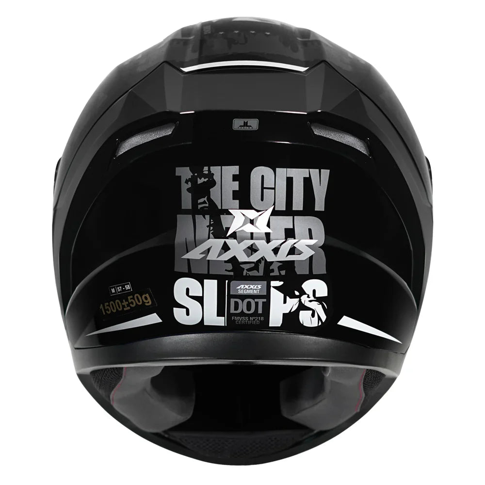 Axxis Segment NYC Helmet B5 Glossy Black & Grey - ItZspeed