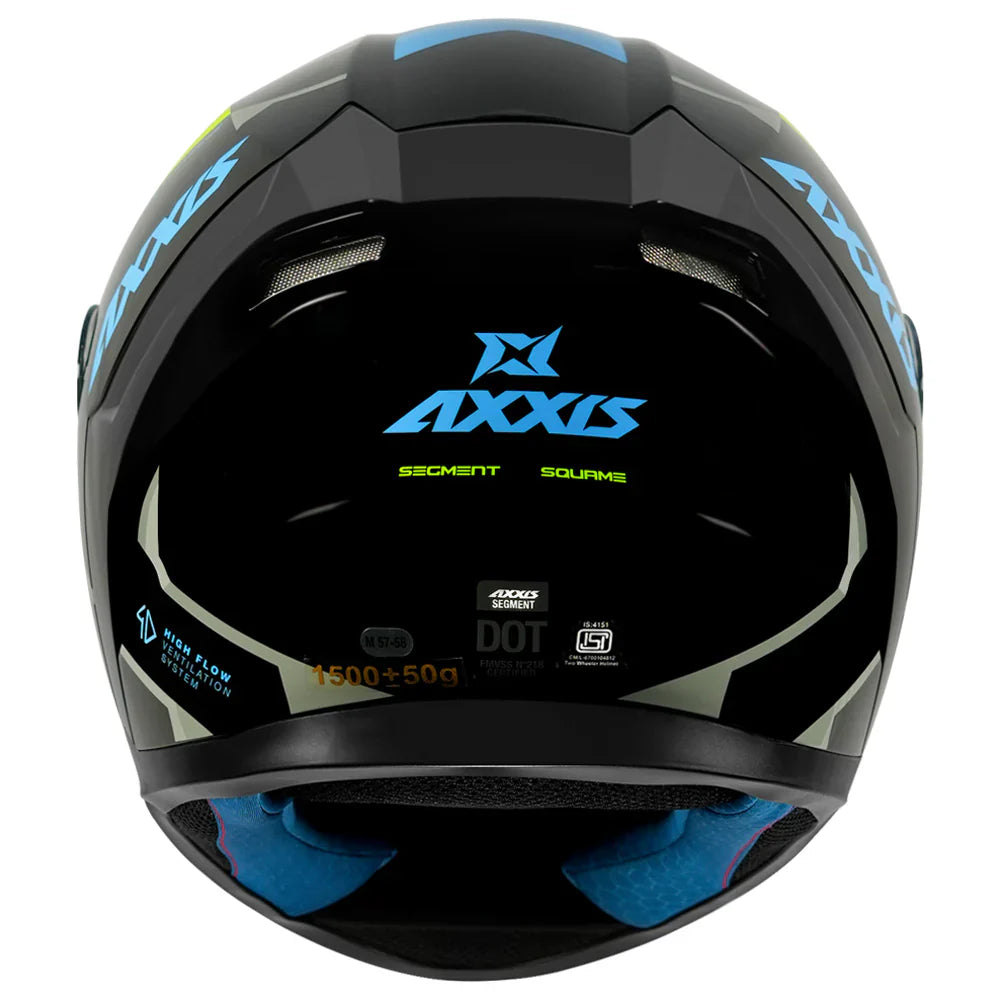 Axxis Segment Square Helmet A5 Glossy Black & Blue - ItZspeed