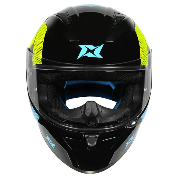 Axxis Segment Square Helmet A5 Glossy Black & Blue - ItZspeed