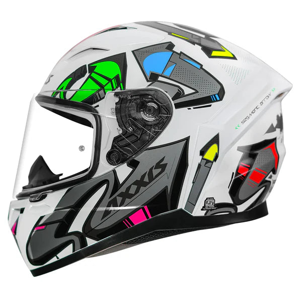 Axxis Segment Arrow Helmet Glossy White & Grey - ItZspeed