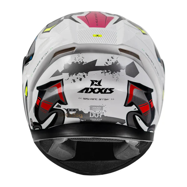 Axxis Segment Arrow Helmet Glossy White & Grey - ItZspeed