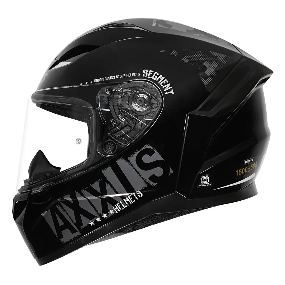 Axxis Segment NYC Helmet B5 Glossy Black & Grey - ItZspeed