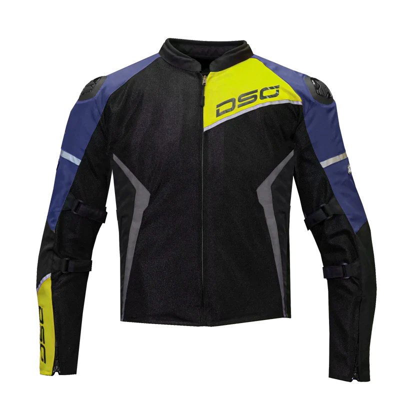DSG Apex Air-Flow Riding Jacket Racing Blue Grey Yellow Fluo Color - ItZspeed