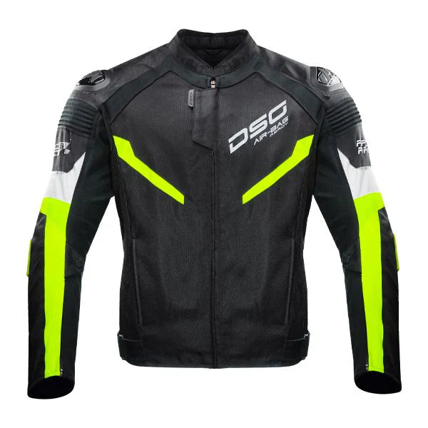 DSG Race Pro V2 Rider Jacket Black Fluro Yellow Color - ItZspeed