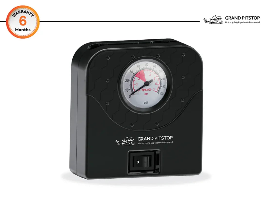 GrandPitstop Electric Tyre Inflator with Dual Connecting Port – Air compressor pump for Car and Motorcycle - ItZspeed