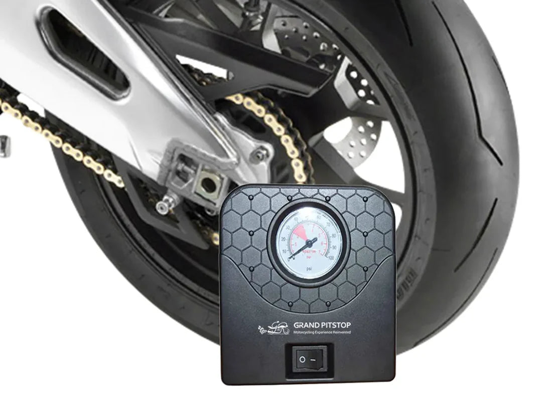 GrandPitstop Electric Tyre Inflator with Dual Connecting Port – Air compressor pump for Car and Motorcycle - ItZspeed