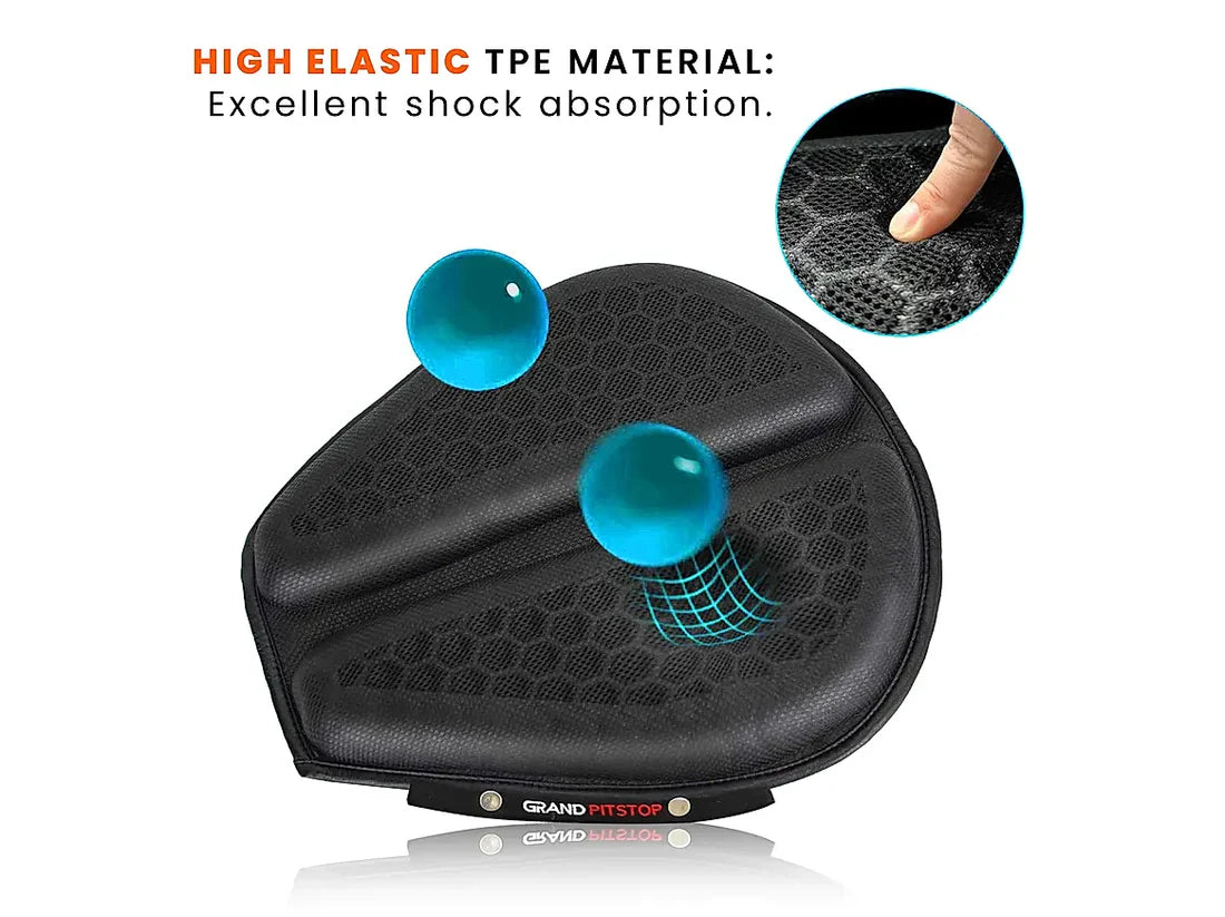 Grand Pitstop Motorcycle Honeycomb Air Gel Seat Cushion - Universal Fit - ItZspeed
