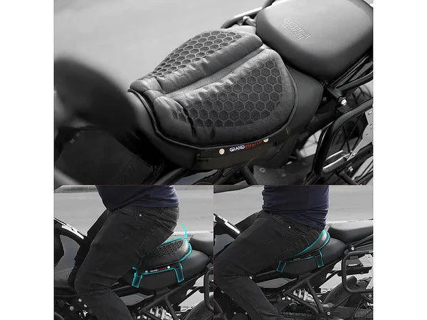 Grand Pitstop Motorcycle Honeycomb Air Gel Seat Cushion - Universal Fit - ItZspeed