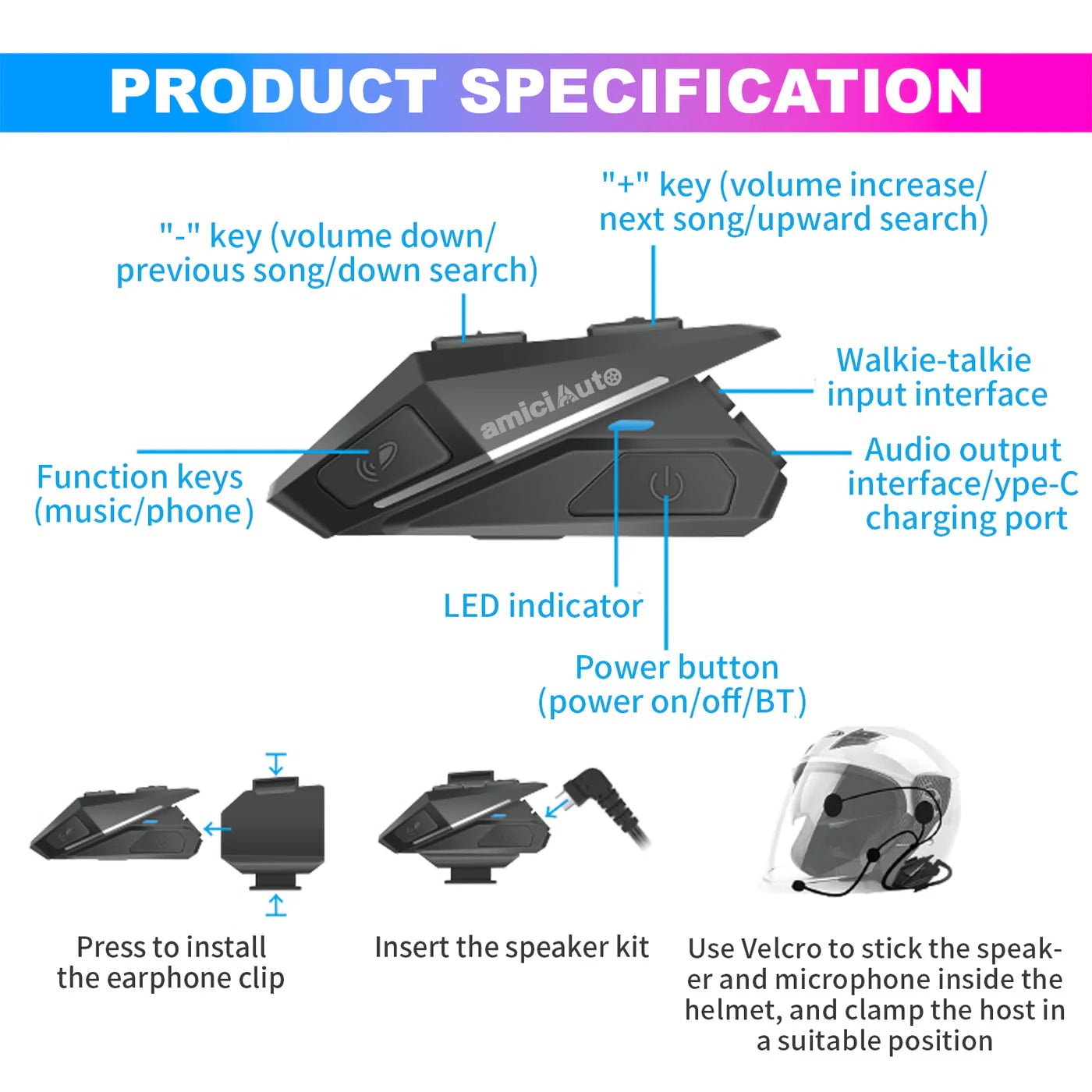 Helmet Bluetooth Handsfree YZ06 - ItZspeed