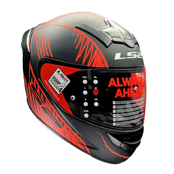 LS2 FF352 Rookie Writed Matt Black Red - ItZspeed