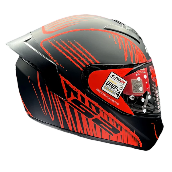 LS2 FF352 Rookie Writed Matt Black Red - ItZspeed