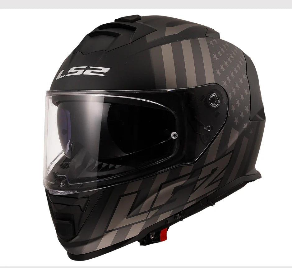 LS2 Storm II Flag Gloss Black & Grey color - ItZspeed