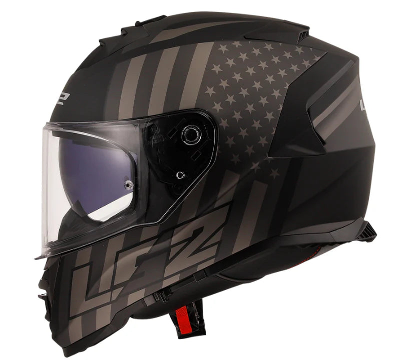 LS2 Storm II Flag Gloss Black & Grey color - ItZspeed