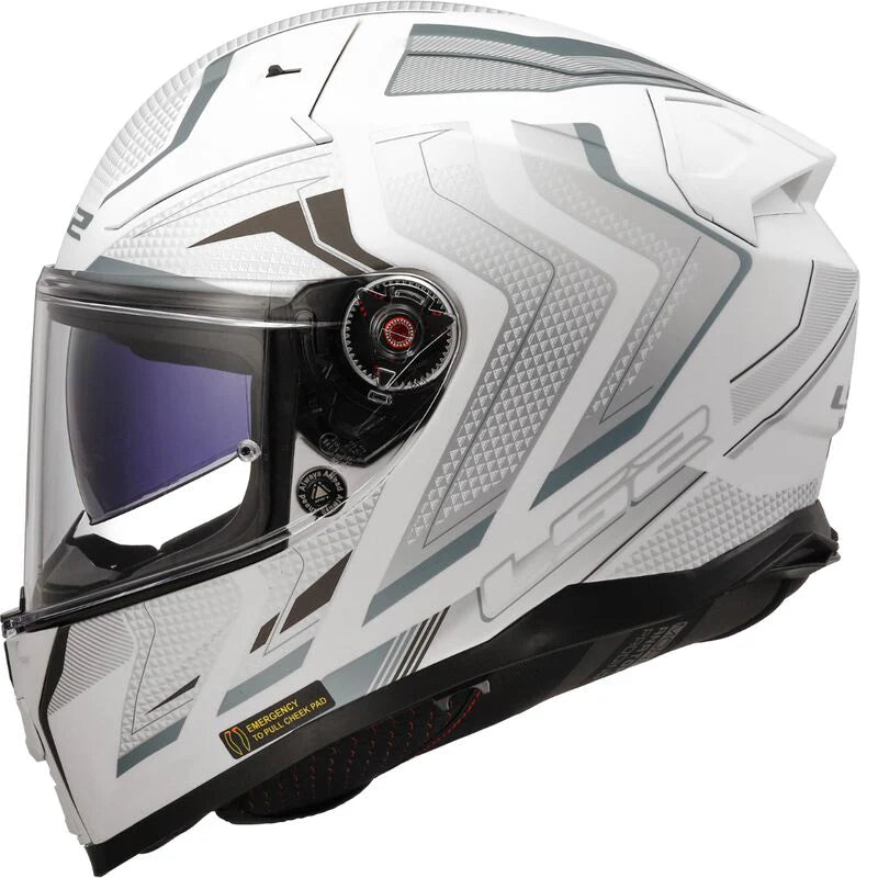 LS2 Vector II Alizer White color Helmet - ItZspeed