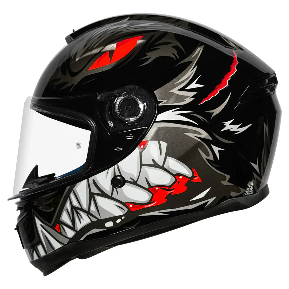 MT Hummer B Lycan Matt Black Helmet - ItZspeed
