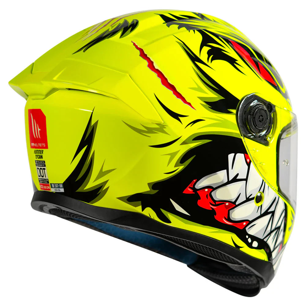 MT Hummer B Lycan Matt Yellow Helmet (Lime Green) - ItZspeed