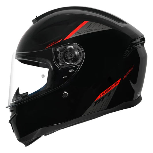MT Hummer B Solid Ece Helmet Glossy Black Color - ItZspeed