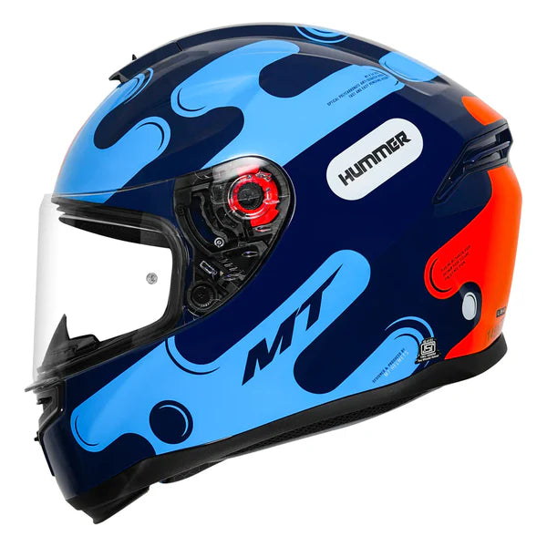 MT Hummer Liquer Glossy Blue Color Helmet - ItZspeed