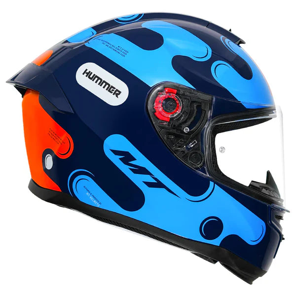 MT Hummer Liquer Glossy Blue Color Helmet - ItZspeed