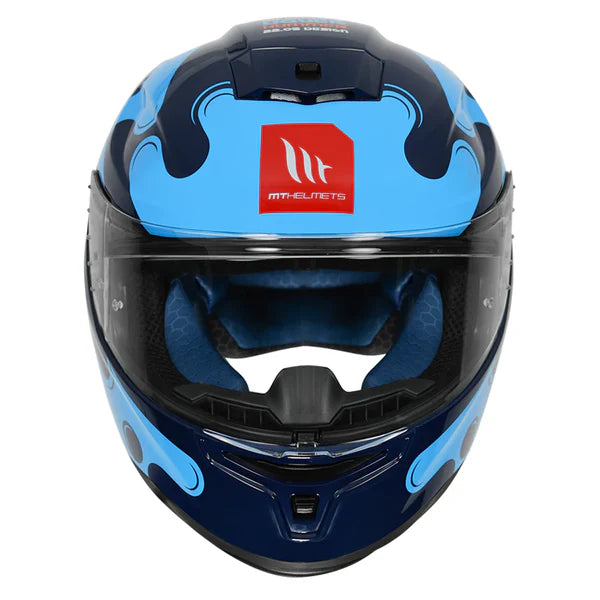 MT Hummer Liquer Glossy Blue Color Helmet - ItZspeed