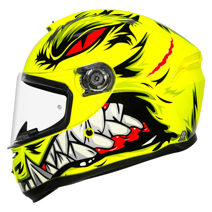 MT Hummer Lycan Gloss Fluorescent Yellow Orange Helmet - ItZspeed