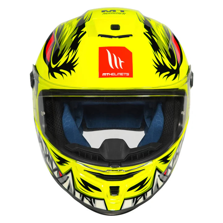 MT Hummer Lycan Gloss Fluorescent Yellow Orange Helmet - ItZspeed
