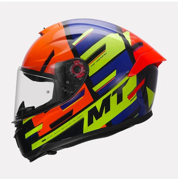 MT Hummer Pipe Helmet Orange color - ItZspeed
