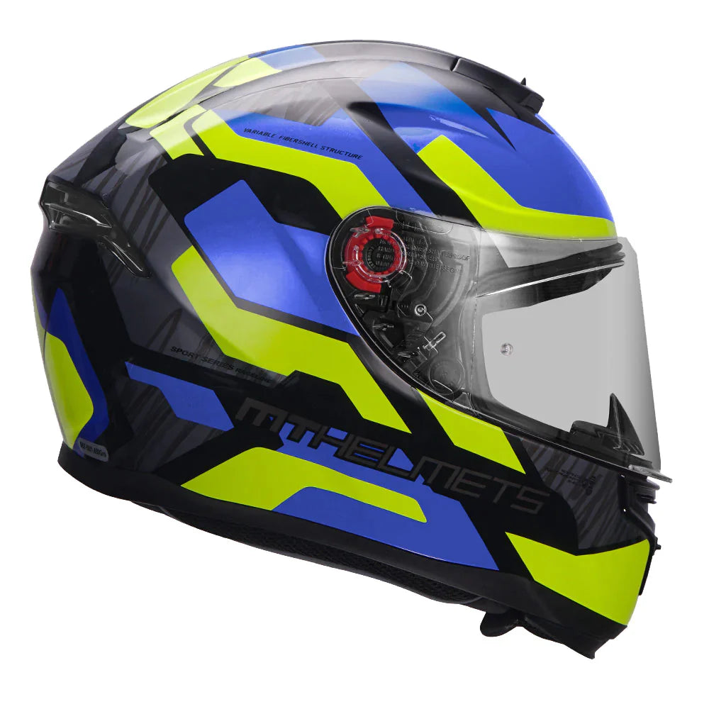MT Hummer Scratch Helmet Blue & Yellow color - ItZspeed