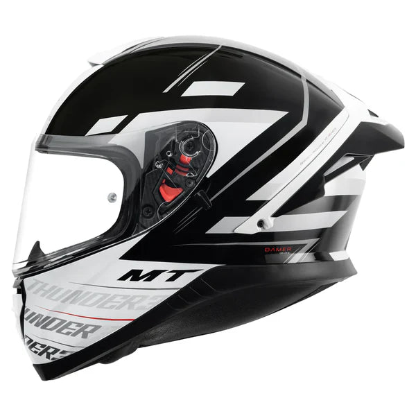 MT THUNDER 3 Pro Damer Glossy Black & White Color Helmet - ItZspeed