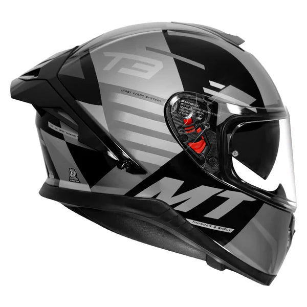 MT THUNDER 3 Pro Deep Helmet Glossy Grey Color - ItZspeed