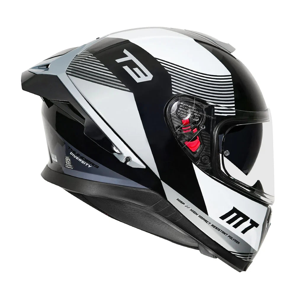 MT THUNDER 3 Pro Diversity Helmet White & Black Color - ItZspeed