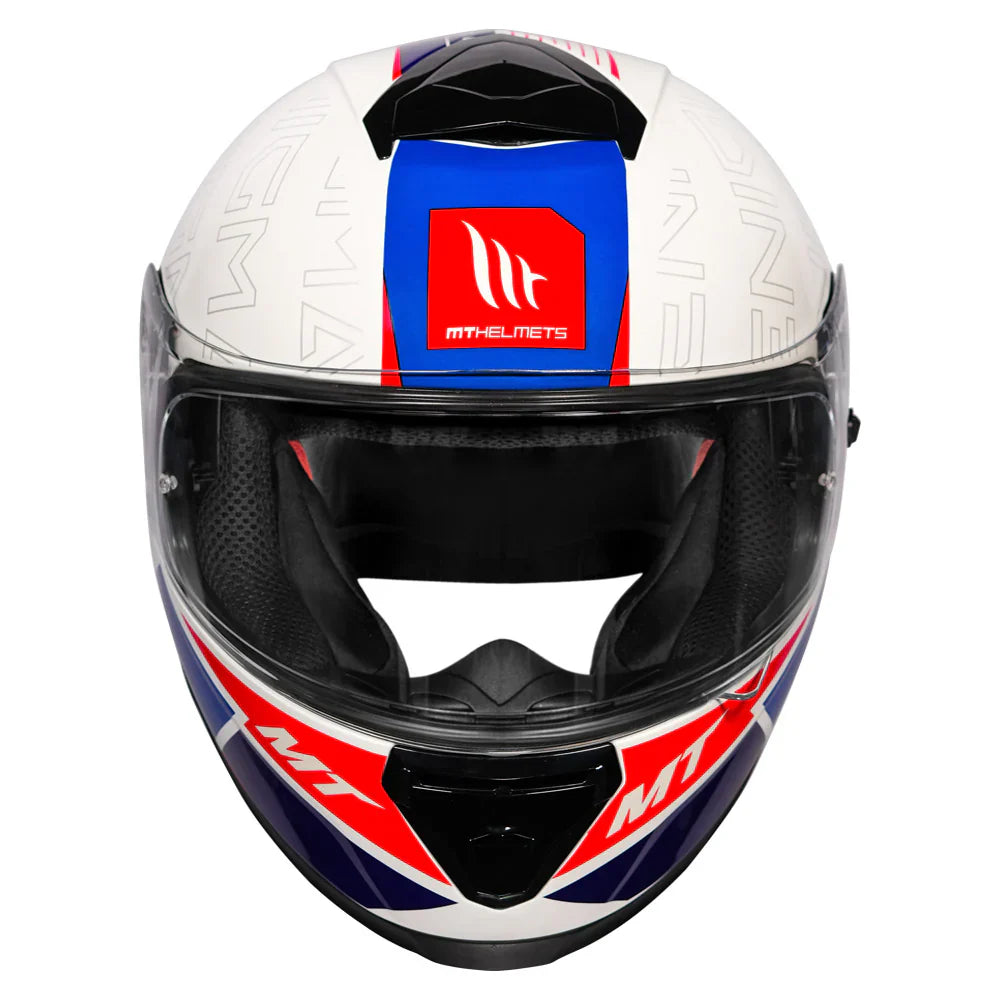 MT THUNDER 3 Pro Enigma Helmet White & Blue Color - ItZspeed