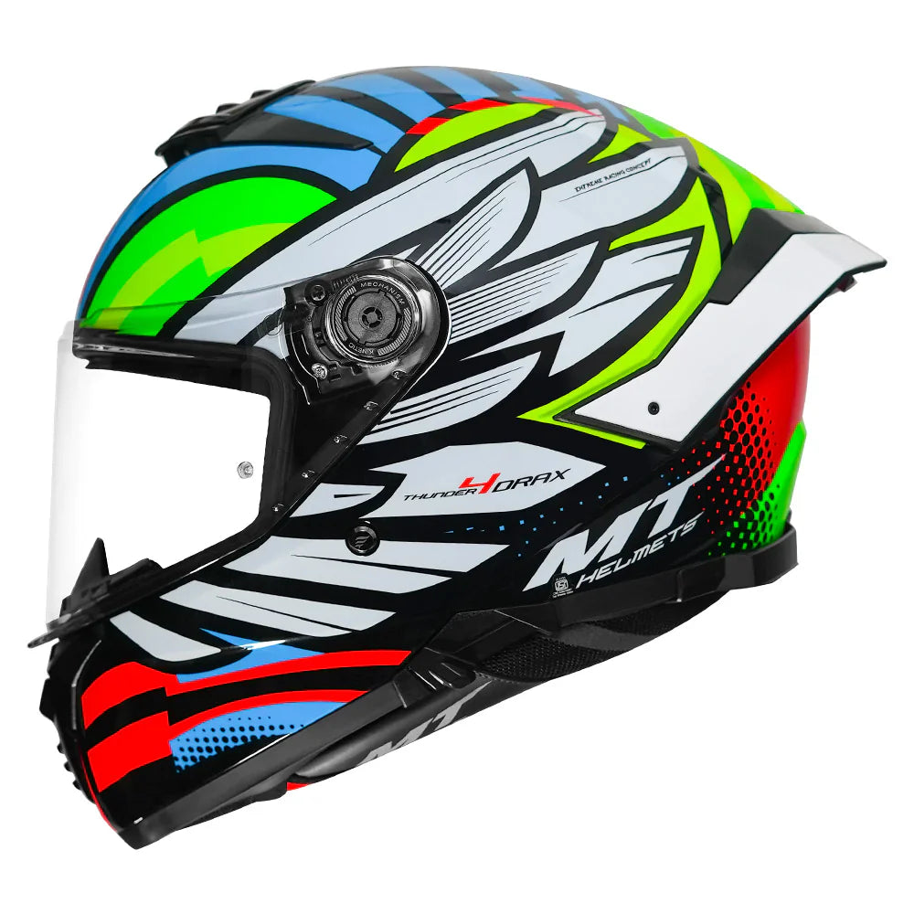 MT THUNDER 4 Drax Green & Blue Color Helmet - ItZspeed