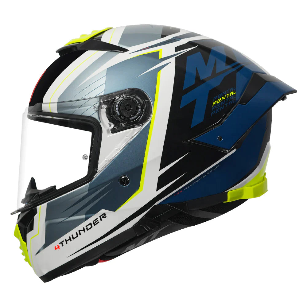 MT THUNDER 4 SV Pental Fluorescent Yellow & Blue Helmet - ItZspeed