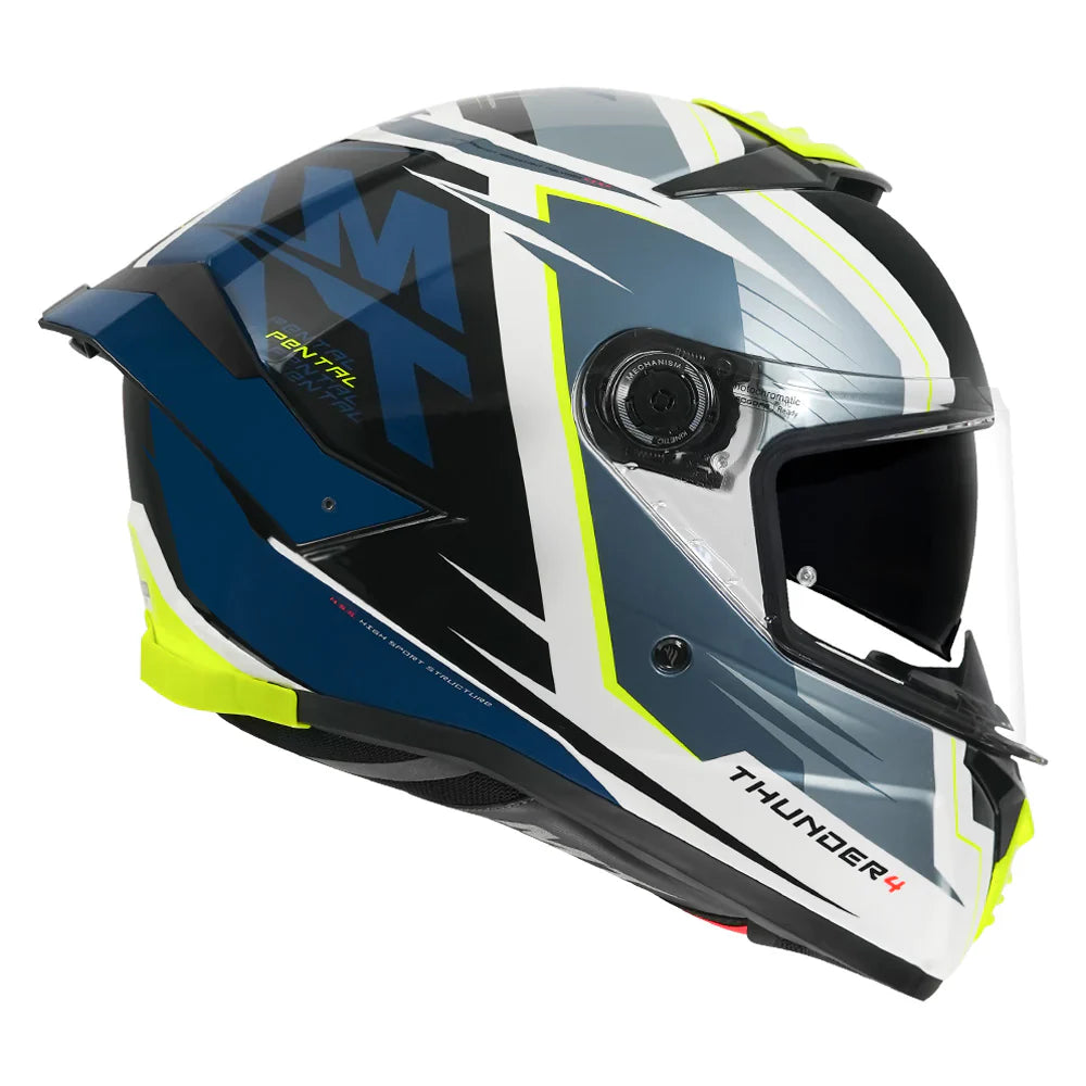 MT THUNDER 4 SV Pental Fluorescent Yellow & Blue Helmet - ItZspeed