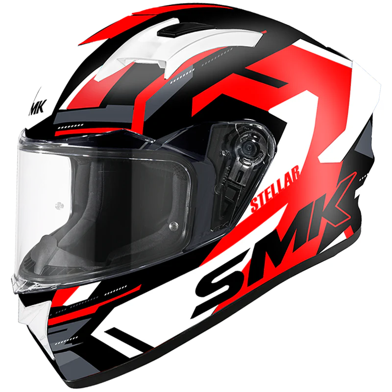 Buy online SMK Stellar Sports K-Power Matt White & Red Helmet at best price in India