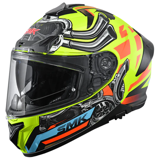 Buy online SMK Typhoon Motorhead MA476 Glossy Neon Orange helmet at best price in India 