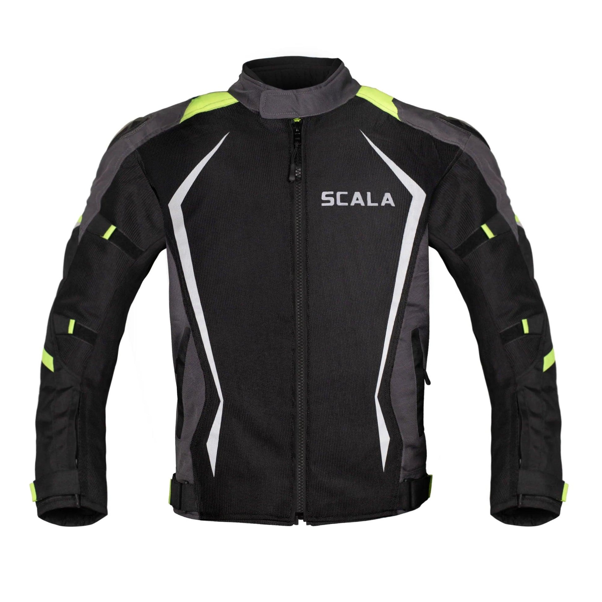 Scala Brave Riding Jacket - Black & Neon Color - ItZspeed