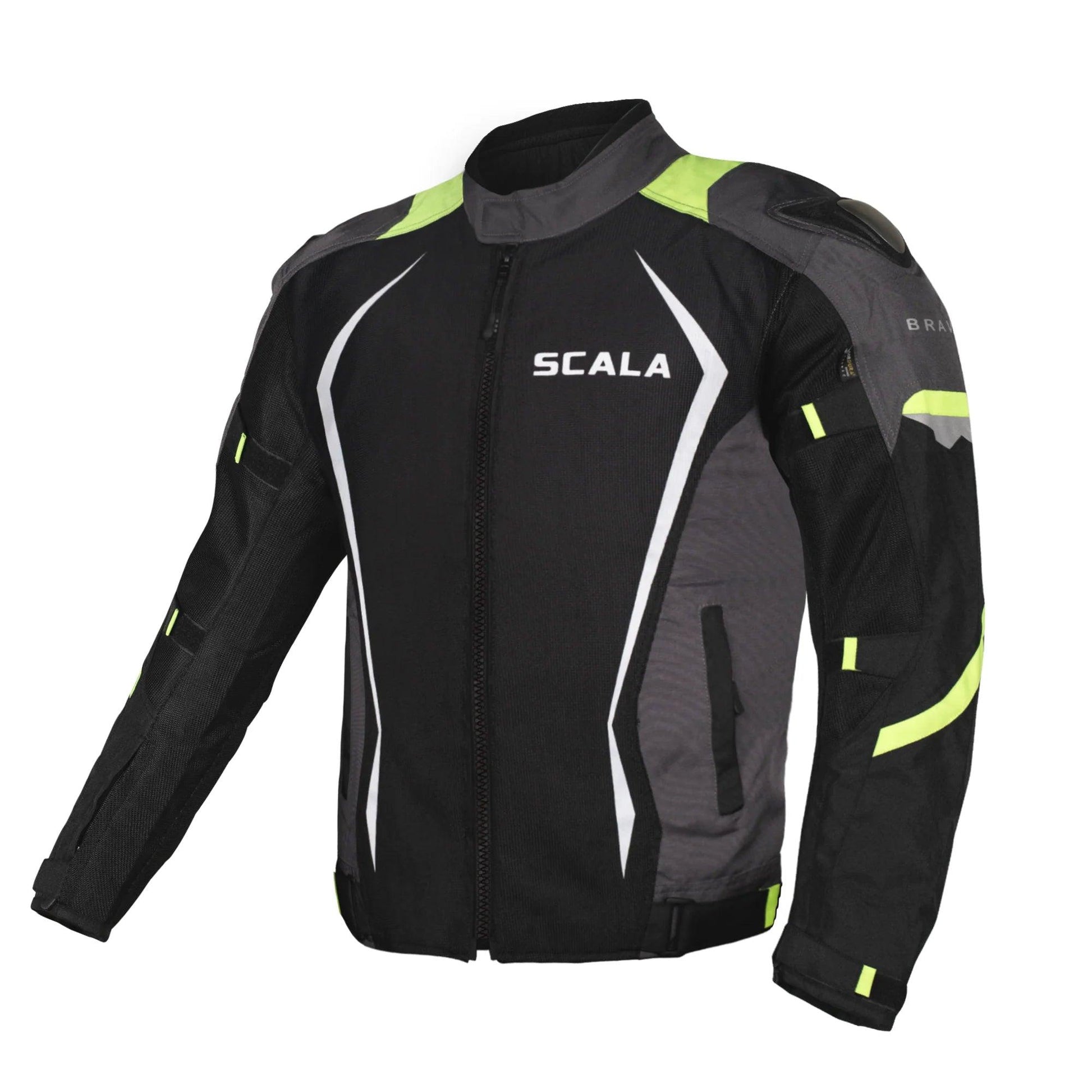 Scala Brave Riding Jacket - Black & Neon Color - ItZspeed