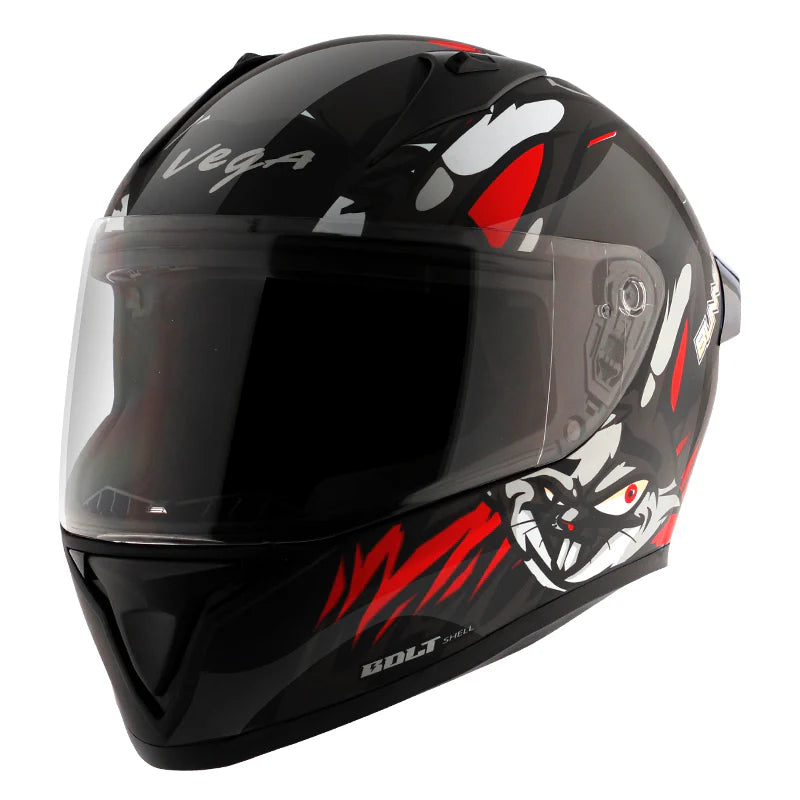 Buy online Vega Bolt Bunny Black & Red Color Helmet at best price in India