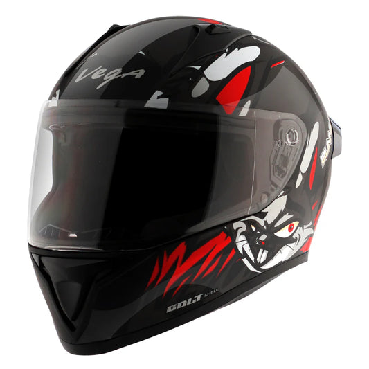 Vega Bolt Bunny Black & Red Color Helmet - ItZspeed