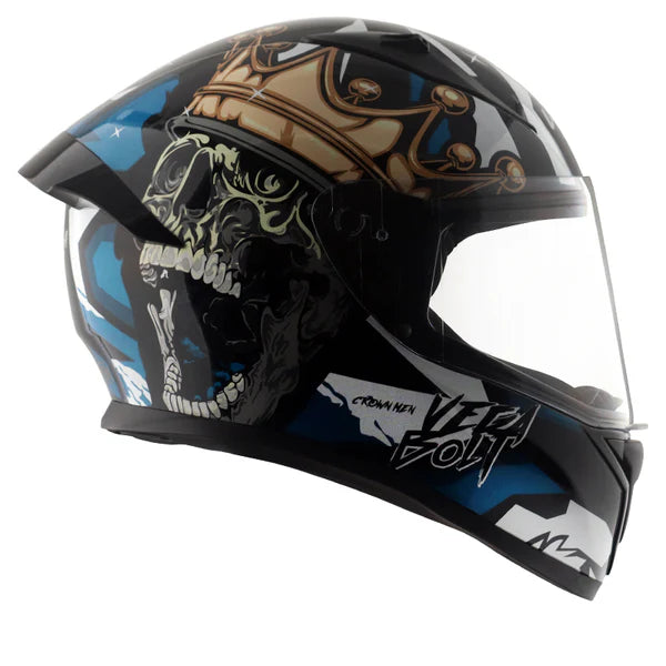 Buy online Vega Bolt Crown Men Black & Blue Color Helmet