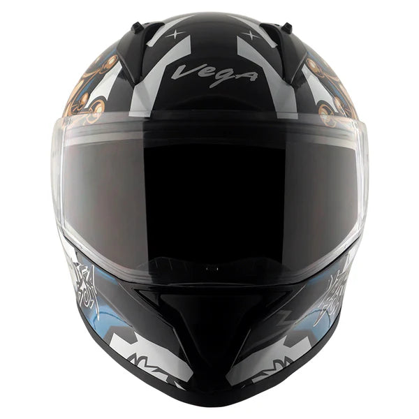 Buy online Vega Bolt Crown Men Black & Blue Color Helmet at best price in India