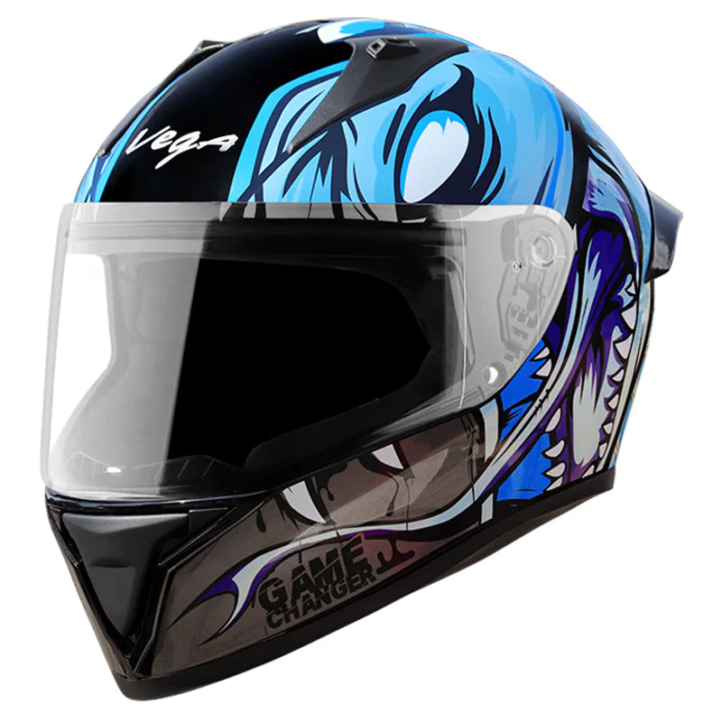 Buy online Vega Bolt Game Changer Black & Blue Color Helmet at best price