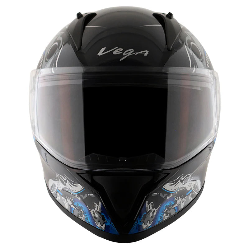 Buy online Vega Bolt Octopus Black & Blue Color Helmet at best price in India