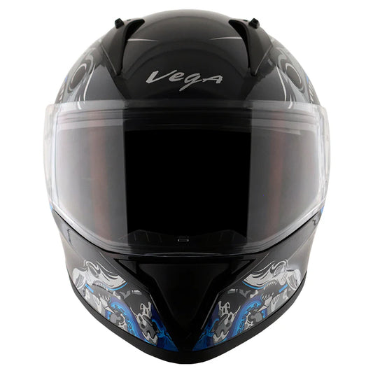 Vega Bolt Octopus Black & Blue Color Helmet - ItZspeed