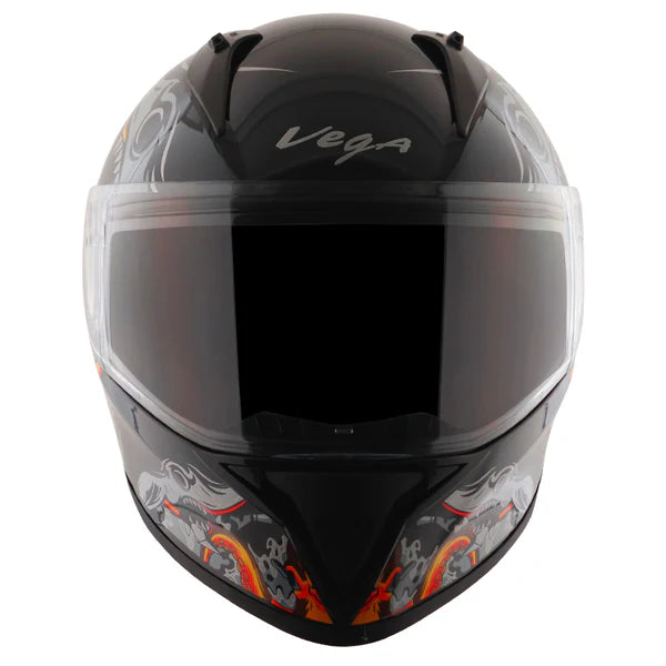 Buy online Vega Bolt Octopus Black & Orange Color Helmet at best price in India