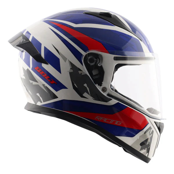 Buy online Vega Bolt Rapid White & Blue Color Helmet at best price